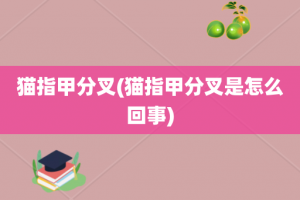 猫指甲分叉(猫指甲分叉是怎么回事)