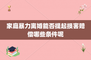 家庭暴力离婚能否提起损害赔偿哪些条件呢