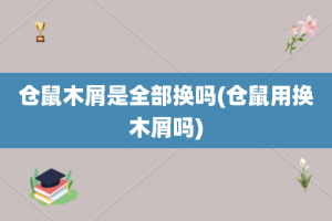 仓鼠木屑是全部换吗(仓鼠用换木屑吗)